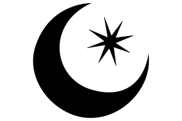 Icono de la media luna Icono de La luna Ilustración vectorial de la silueta de la luna