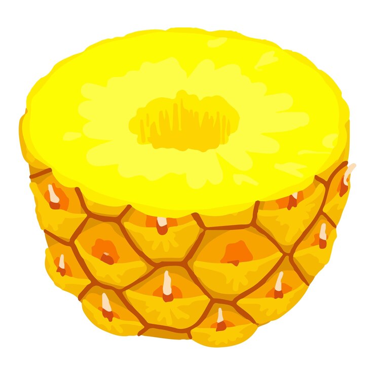 Vector icono de media piña isométrico de medio piña icono vectorial para diseño web aislado en fondo blanco