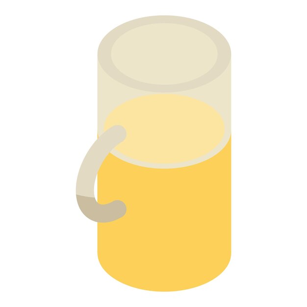 Icono de media taza de cerveza Isométrico de media taza de icono de vector de cerveza para diseño web aislado sobre fondo blanco