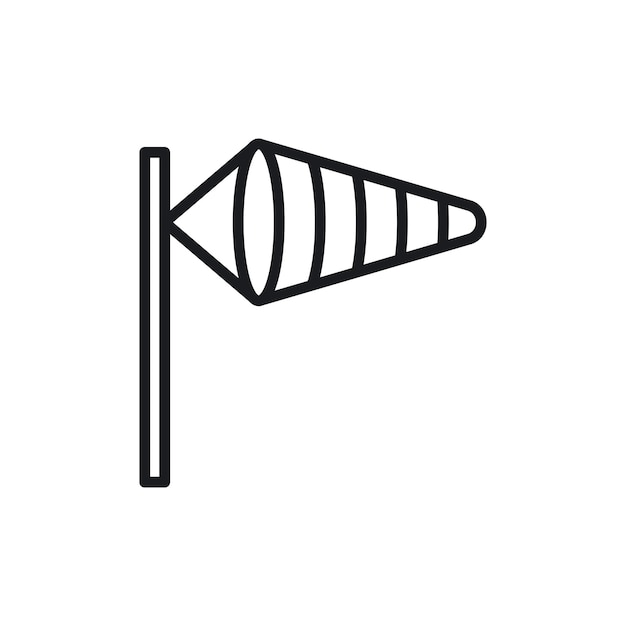 El icono de la medias de viento aislado sobre un fondo blanco