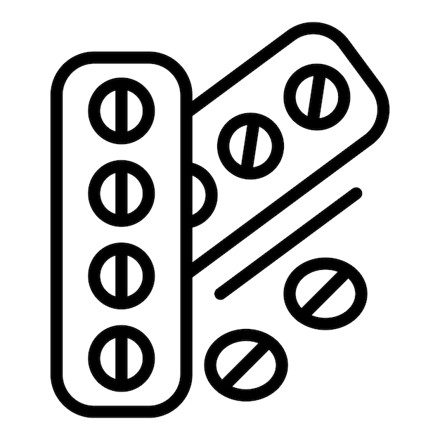 Icono de medicamentos para la alergia Icono de vector de medicamentos para la alergia de esquema para diseño web aislado sobre fondo blanco