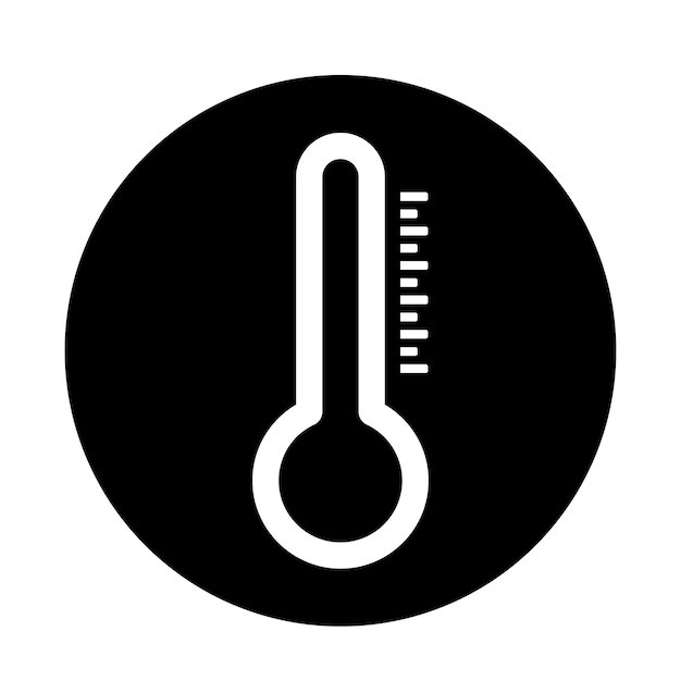 Ícono de medición de la temperatura Gráficos vectoriales en negro