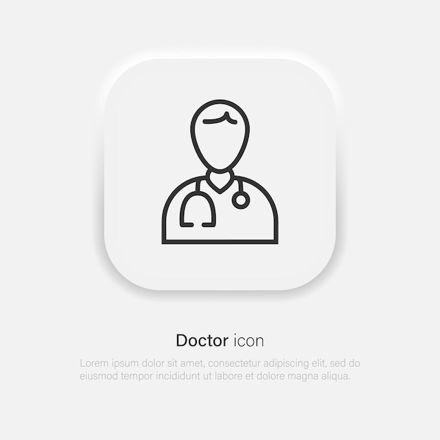 Icono médico para aplicaciones y sitios web médicos Símbolo de médico familiar o pediátrico Vector EPS 10