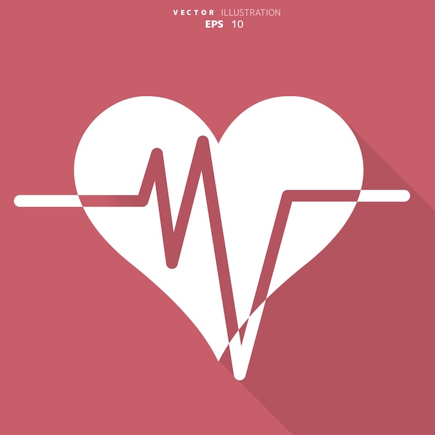 Ícono médico del cardiograma del ritmo cardíaco