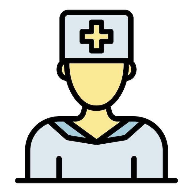 El icono del médico de la clínica privada Contorno del icono vectorial del médico de las clínicas privadas Color plano aislado