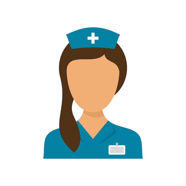 Icono de médico enfermera Ilustración plana del icono de vector de médico enfermera aislado sobre fondo blanco