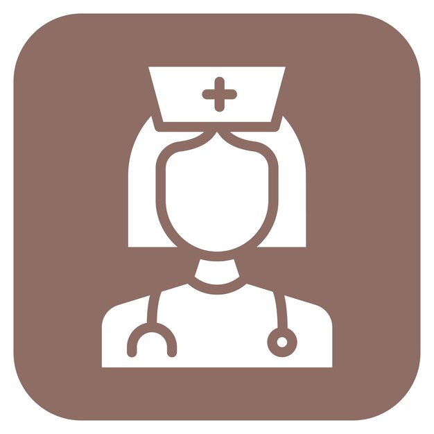 un icono médico con una enfermera en el medio