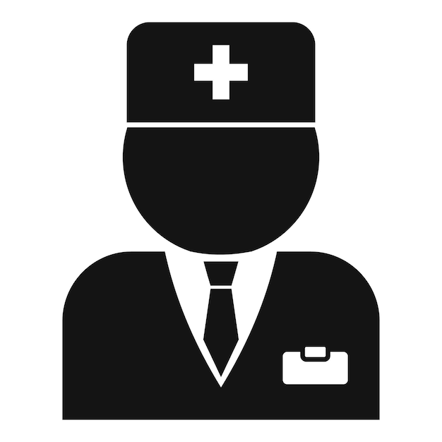 Icono de médico de hospital Ilustración simple del icono de vector de médico de hospital para diseño web aislado sobre fondo blanco