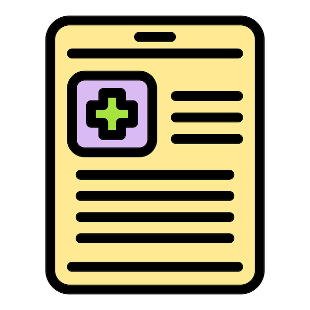 Icono médico en línea Contorno médico en línea vector icono color plano aislado