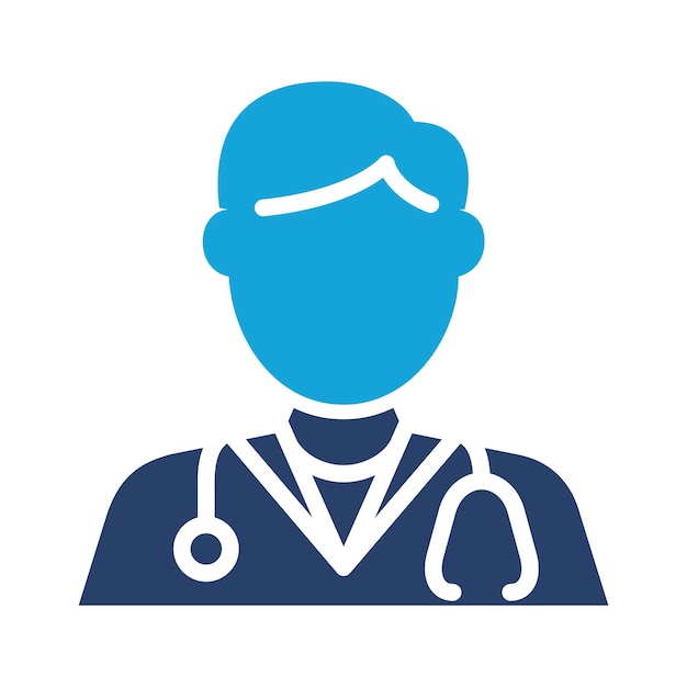 icono de médico masculino diseño vectorial sólido en estilo de moda