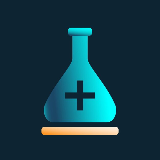 Vector icono médico de neón erlenmeyer