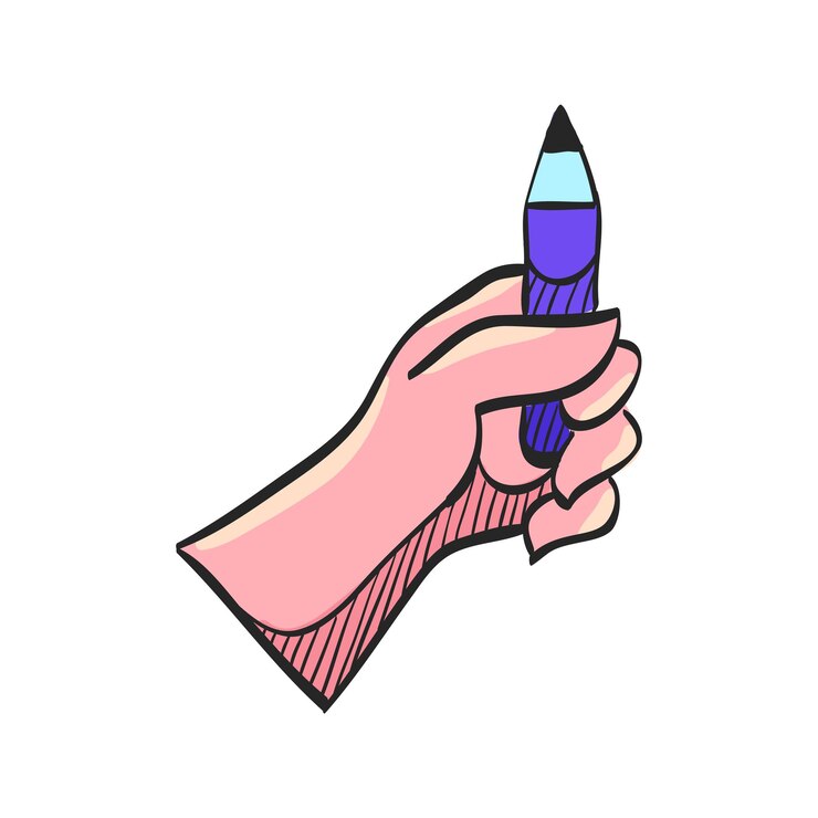 Vector icono de medida de lápiz en la ilustración de vector de color dibujado a mano