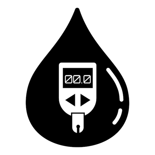 Icono del medidor de glucosa Ilustración simple del icono del vector del medidor de glucosa para diseño web aislado sobre fondo blanco