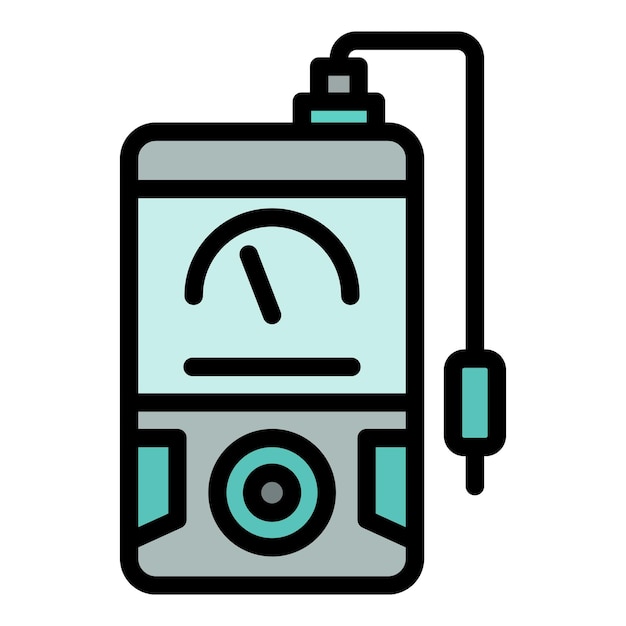Icono del medidor de ph de ciencia Contorno Icono de vector del medidor de ph de ciencia para diseño web aislado en color plano de fondo blanco