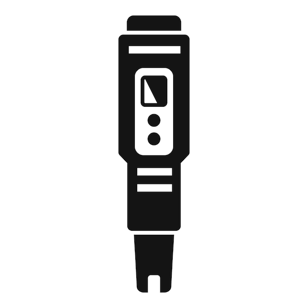 Icono de medidor de pH portátil de vector sencillo Sonda electrónica