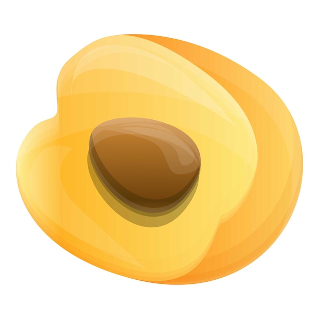 Icono de medio albaricoque ecológico Icono vectorial de medio albaricoc ecológico para diseño web aislado sobre fondo blanco