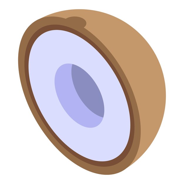 Icono de medio longan Isométrico de icono de vector de medio longan para diseño web aislado sobre fondo blanco