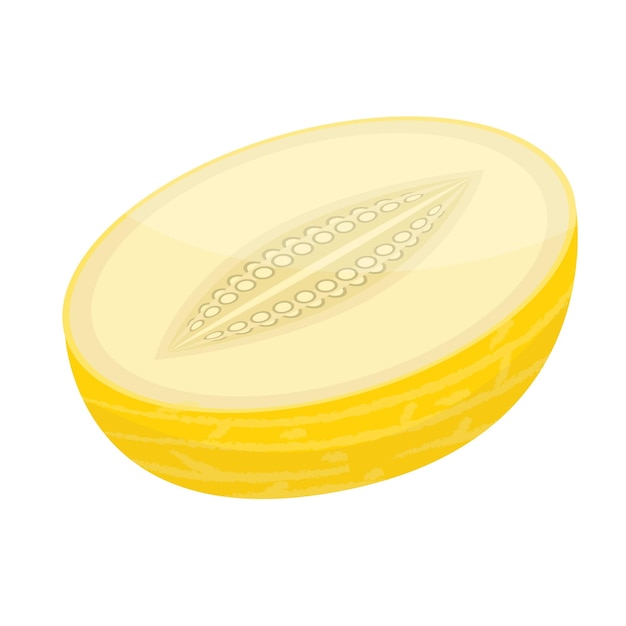 Icono de medio melón Icono isométrico de media melón para el diseño web aislado sobre fondo blanco