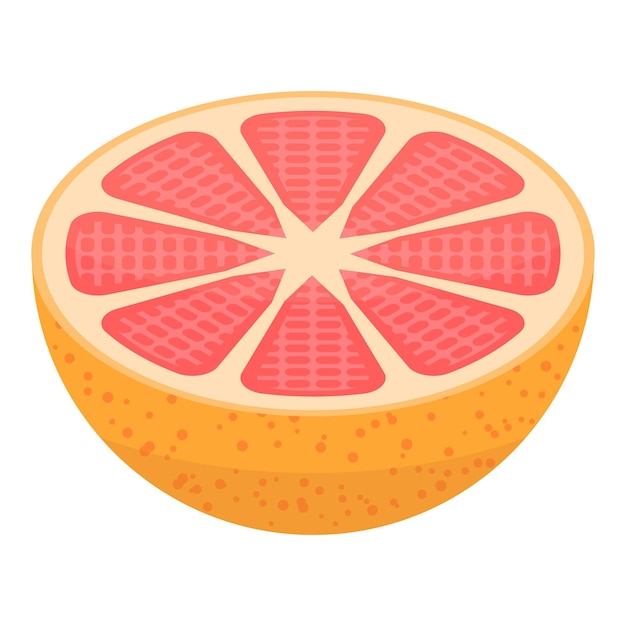 Icono de medio pomelo Isométrico de icono de vector de medio pomelo para diseño web aislado sobre fondo blanco