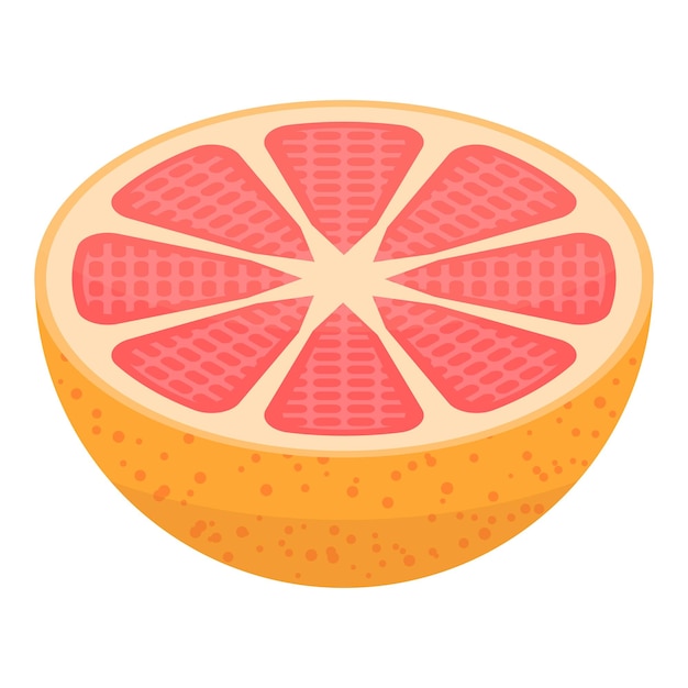 Vector icono de medio pomelo isométrico de icono de vector de medio pomelo para diseño web aislado sobre fondo blanco