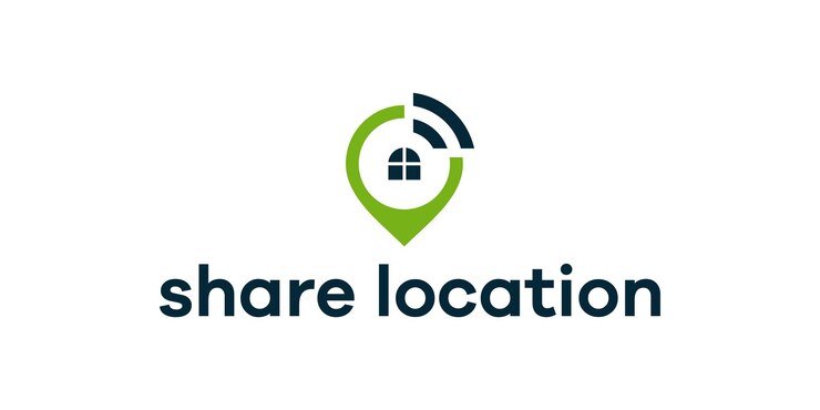 icono para medios de comunicación compartiendo información de ubicación del hogar logotipos simples iconos ilustraciones símbolos