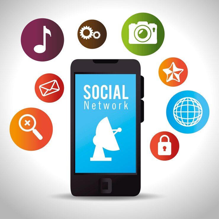Vector icono de medios de red social d