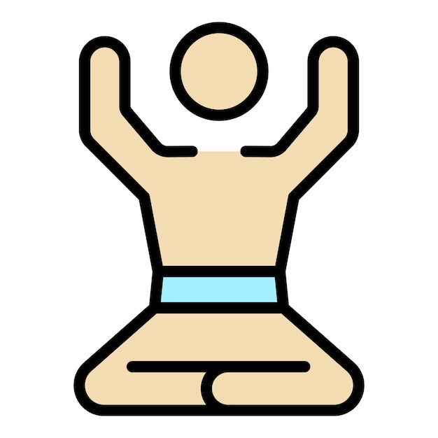 Icono de meditación matutina Contorno de la meditación matinal Icono vectorial de color plano aislado