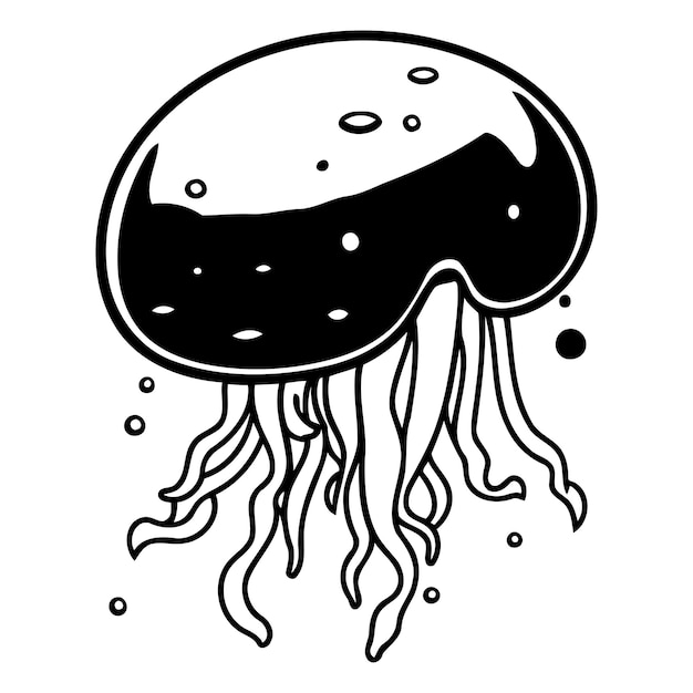 Icono de medusa Ilustración de dibujos animados de icono de vector de medusa para diseño web