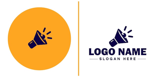 Vector el icono del megáfono, el altavoz, el chat, el logotipo social, la aplicación de la interfaz de usuario, el moderno logotipo vectorial de negocios planos.