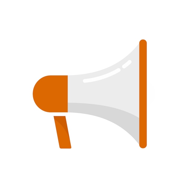 Icono de megáfono de entrenador Ilustración plana del icono de vector de megáfono de entrenador aislado sobre fondo blanco
