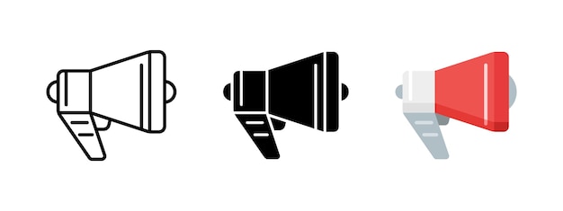 Ícono de megáfono Ilustración vectorial de altavoz Símbolo de anuncio Signo de megafono de habla Anunciar
