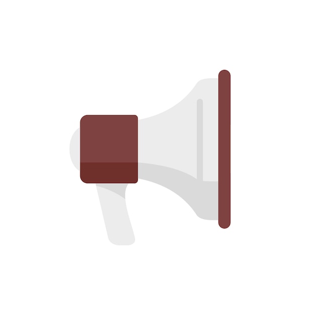 Icono de megáfono de marketing de afiliados Ilustración plana del icono de vector de megáfono de marketing de afiliados aislado sobre fondo blanco