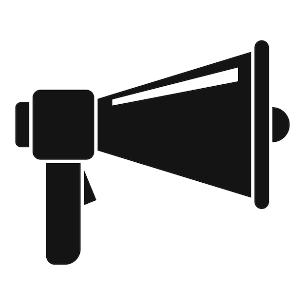 Icono de megáfono de policía Ilustración simple del icono de vector de megáfono de policía para diseño web aislado sobre fondo blanco
