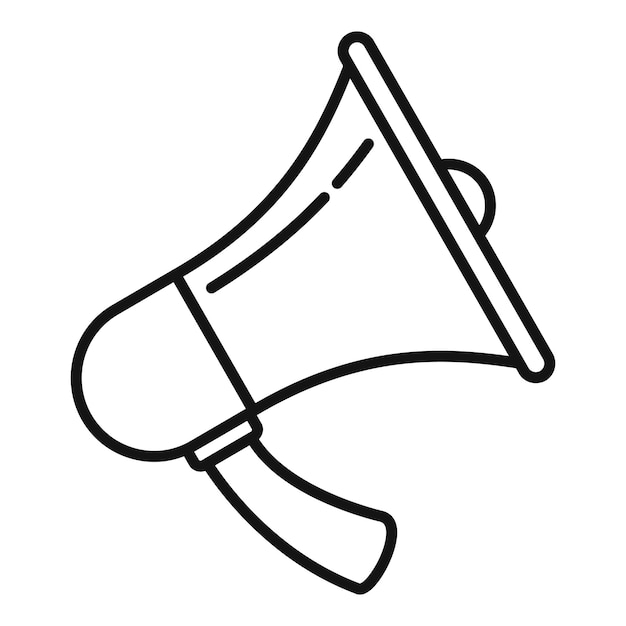 Icono de megáfono práctico Esquema del icono de vector de megáfono práctico para diseño web aislado en fondo blanco