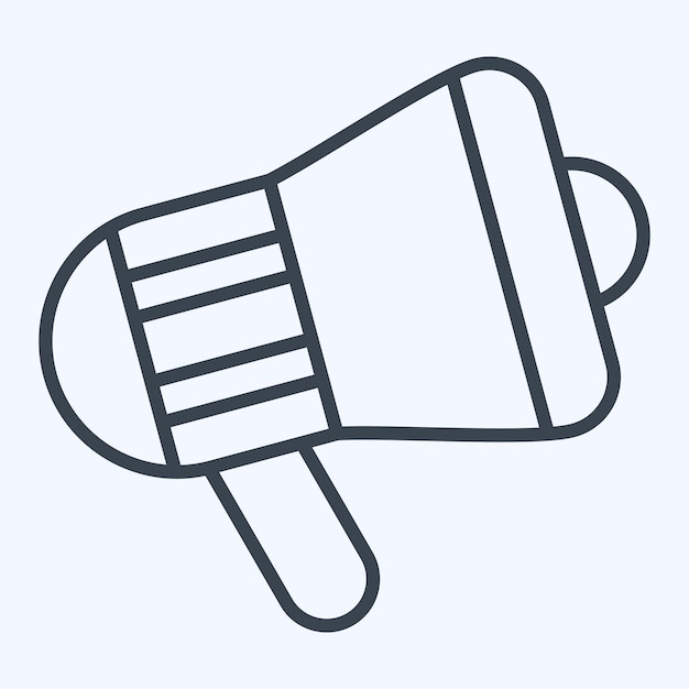 Ícono de megáfono relacionado con el estilo de línea de símbolos de Office ilustración de diseño simple
