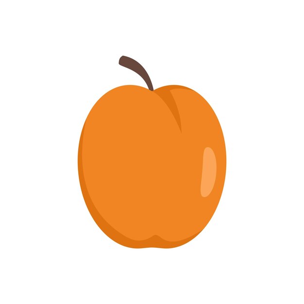 Icono de melocotón orgánico Ilustración plana del icono de vector de melocotón orgánico aislado sobre fondo blanco