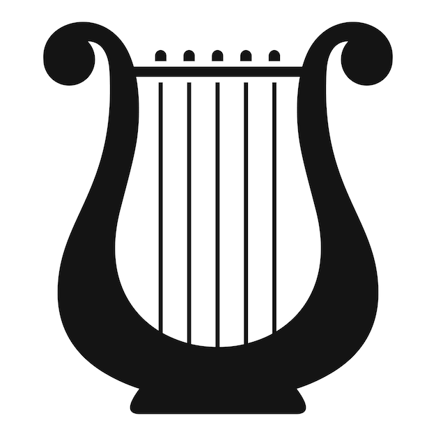 Icono de melodía de arpa Ilustración simple del icono de vector de melodía de arpa para diseño web aislado sobre fondo blanco