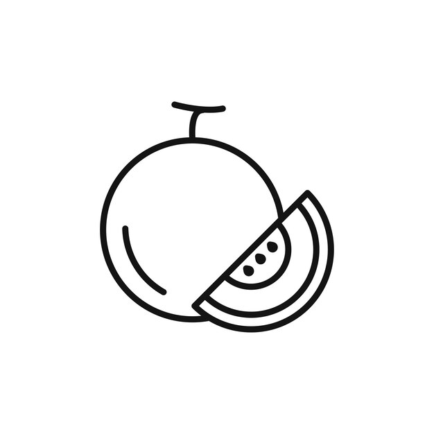 Icono de melón aislado en fondo blanco