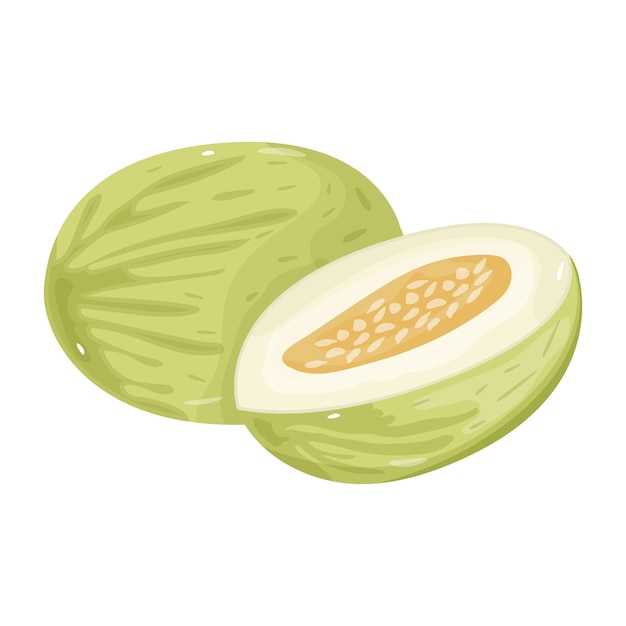 Un ícono de melón en estilo isométrico