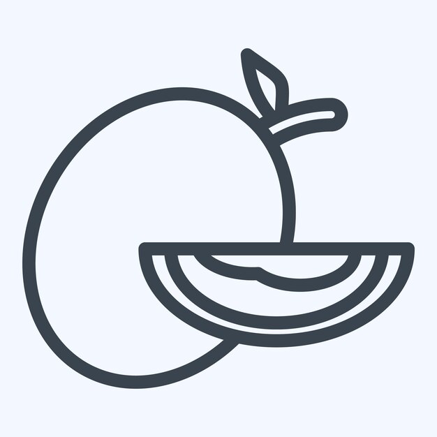 Icono Melón relacionado con Frutas y verduras estilo de línea de símbolo editable