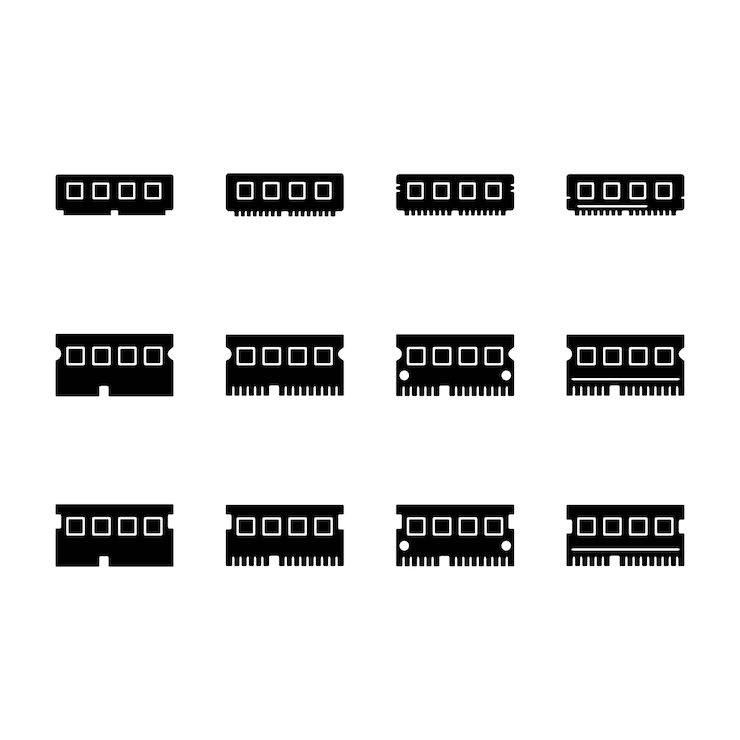 Vector icono de memoria de pc