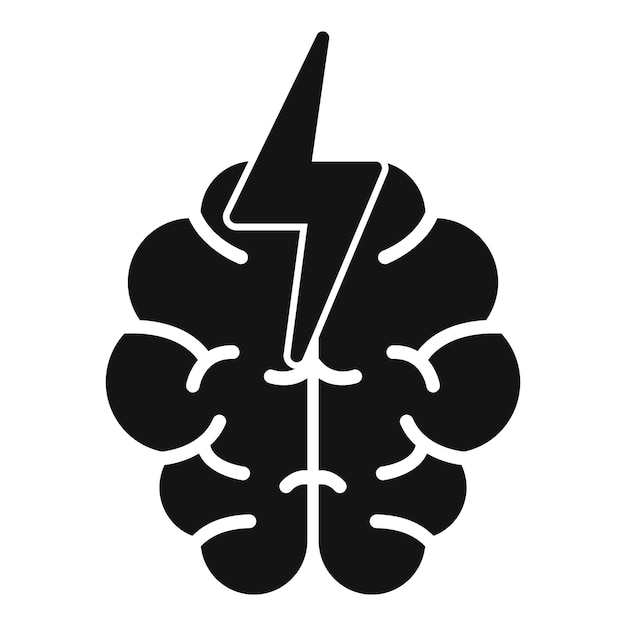 Ícono de memoria rápida del cerebro vector simple Salud del trabajo