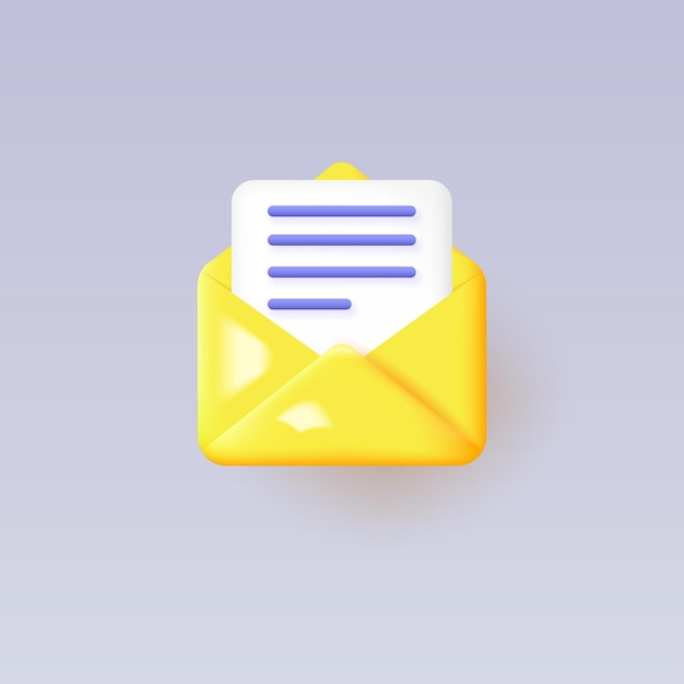 icono de mensaje 3d con texto sobre un fondo gris