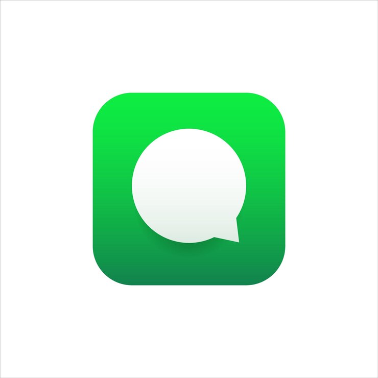 Vector icono de mensaje para aplicación móvil en estilo moderno verde con gradiente nuevo logotipo de correo