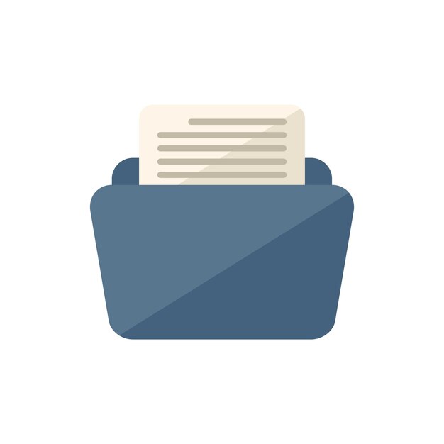 Icono de mensaje de carpeta vector plano Nota artículo Oficina de Documet aislada