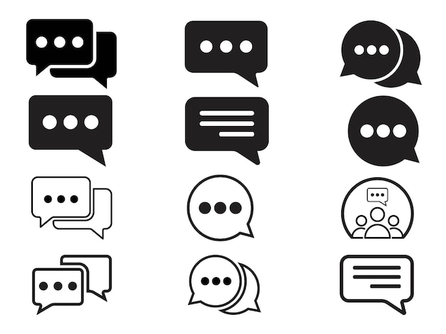 Icono de mensaje Colección de símbolo vectorial en fondo blanco Ilustración vectorial