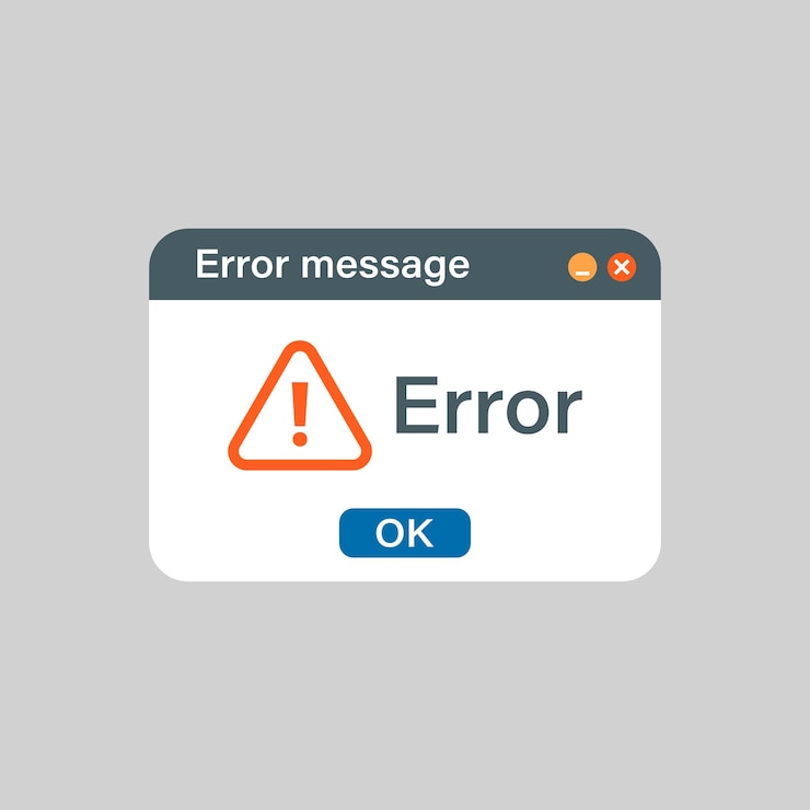 Vector icono de mensaje de error en estilo plano ilustración vectorial de alerta de ventana de computadora en un fondo aislado concepto comercial de señal emergente de alerta