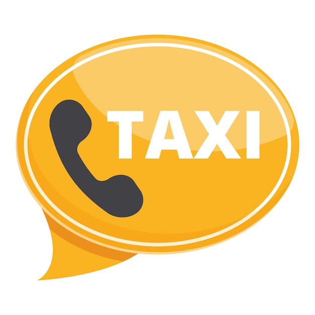 Icono de mensaje de llamada de taxi vector de dibujos animados Aplicación de coche Viaje de servicio