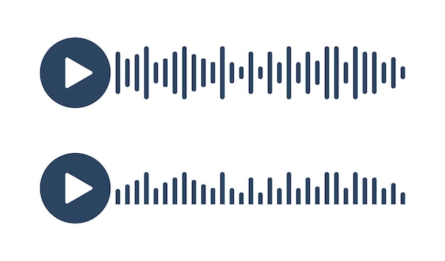 Icono de mensaje de voz para su diseño de chat concepto de vector de registro en estilo plano