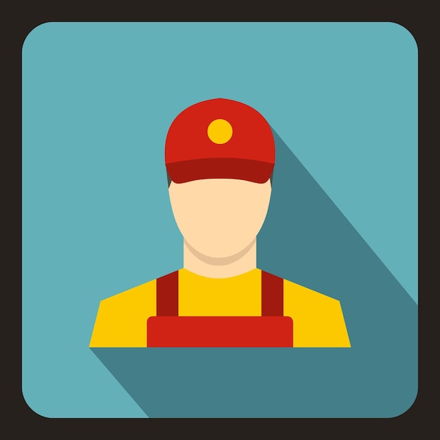 Icono de mensajería en estilo plano con larga sombra símbolo de trabajo ilustración vectorial